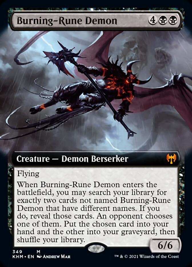 Burning-Rune Demon (Extended Art) [Kaldheim] | Game Grid - Logan