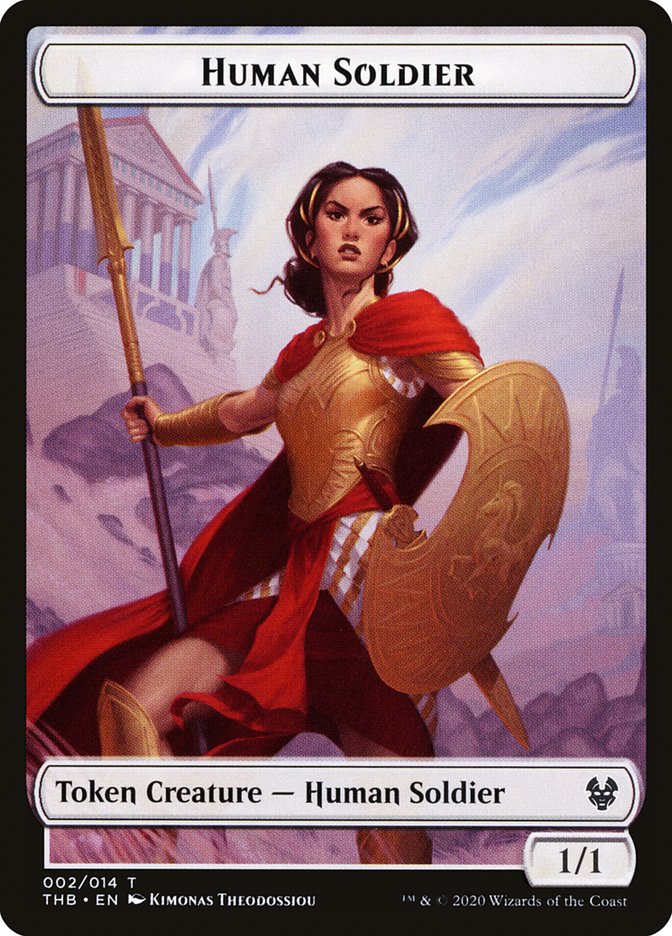 Goat // Human Soldier Double-Sided Token [Theros Beyond Death Tokens] | Game Grid - Logan