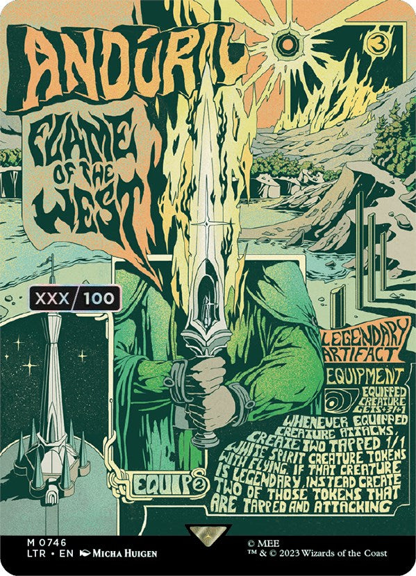 Anduril, Flame of the West (Borderless Poster) (Serialized) [The Lord of the Rings: Tales of Middle-Earth] | Game Grid - Logan