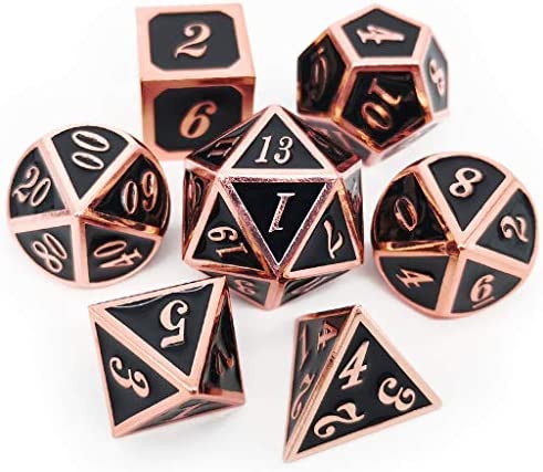 Copper with Black Metal RPG Dice Set | Game Grid - Logan