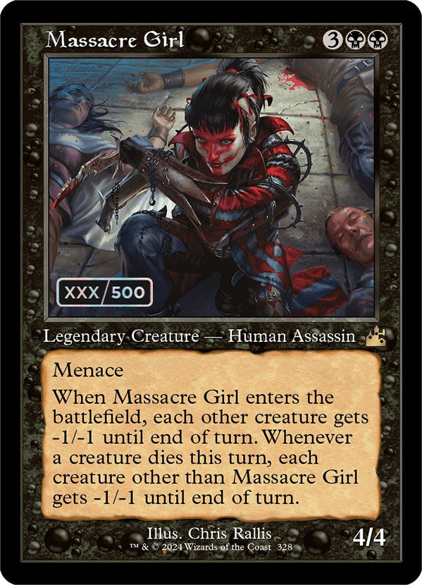 Massacre Girl (Retro) (Serialized) [Ravnica Remastered] | Game Grid - Logan