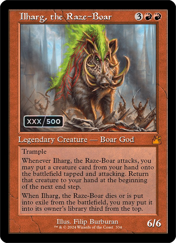 Ilharg, the Raze-Boar (Retro) (Serialized) [Ravnica Remastered] | Game Grid - Logan