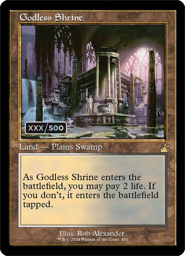 Godless Shrine (Retro) (Serialized) [Ravnica Remastered] | Game Grid - Logan