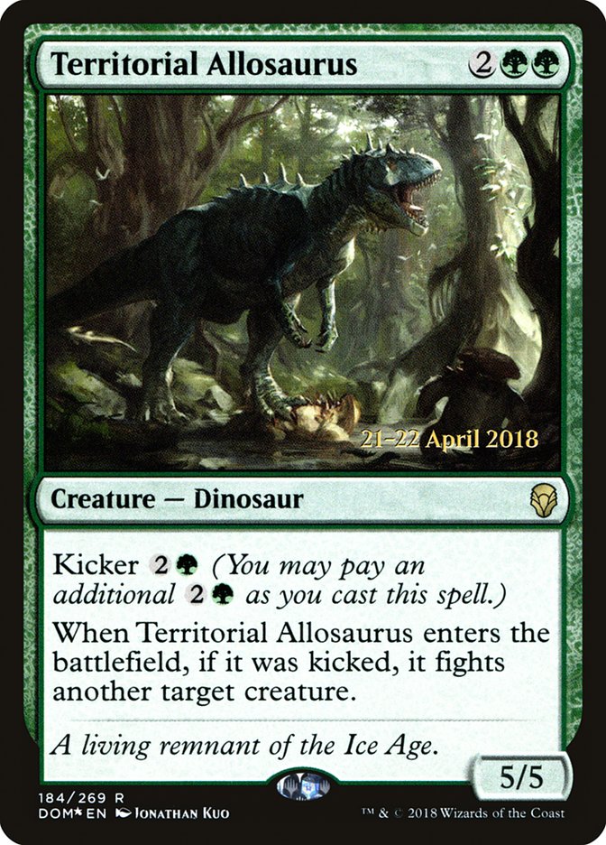 Territorial Allosaurus [Dominaria Prerelease Promos] | Game Grid - Logan