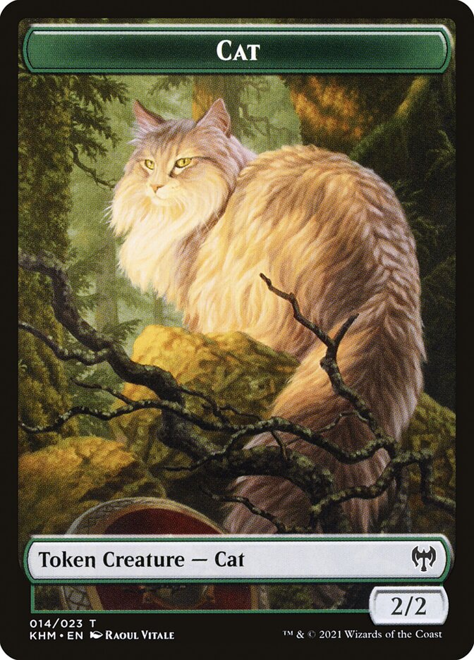 Human Warrior // Cat Double-Sided Token [Kaldheim Tokens] | Game Grid - Logan