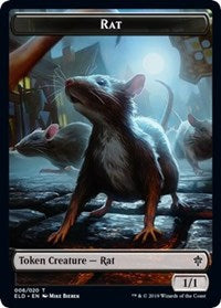 Rat // Food (18) Double-Sided Token [Throne of Eldraine Tokens] | Game Grid - Logan