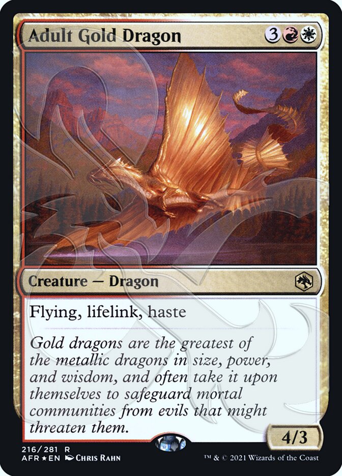 Adult Gold Dragon (Ampersand Promo) [Dungeons & Dragons: Adventures in the Forgotten Realms Promos] | Game Grid - Logan