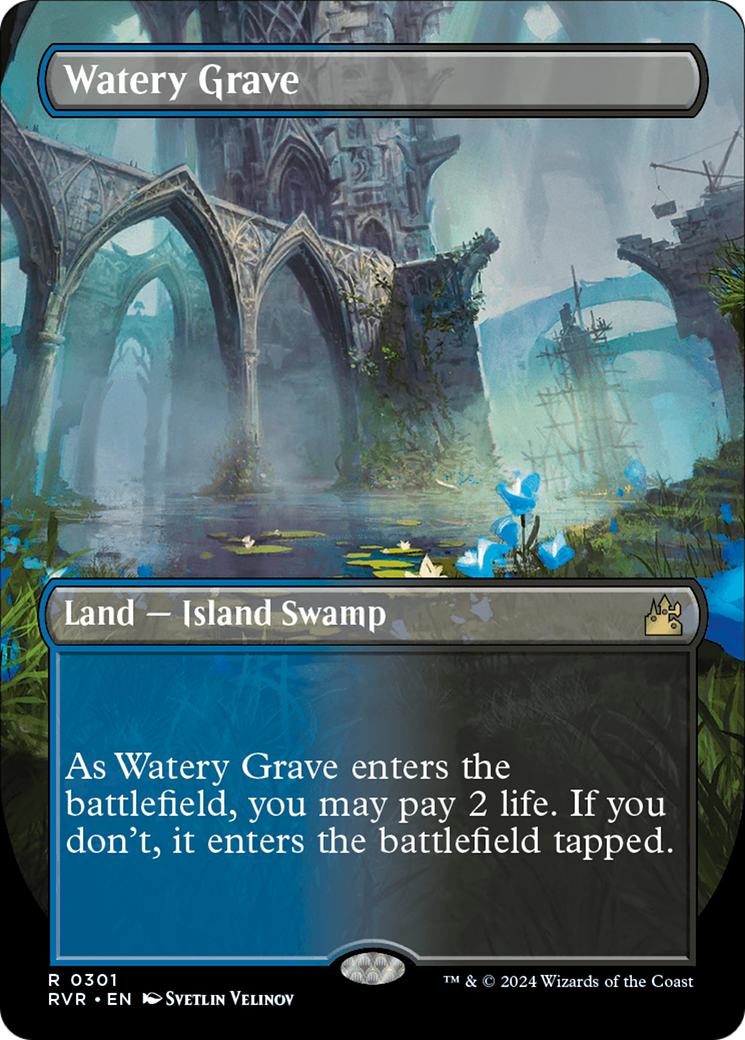 Watery Grave (Borderless) [Ravnica Remastered] | Game Grid - Logan