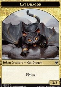 Cat Dragon // Dragon (006) Double-Sided Token [Commander 2017 Tokens] | Game Grid - Logan