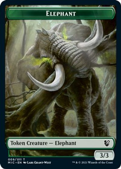 Elephant // Spirit Double-Sided Token [Innistrad: Midnight Hunt Commander Tokens] | Game Grid - Logan