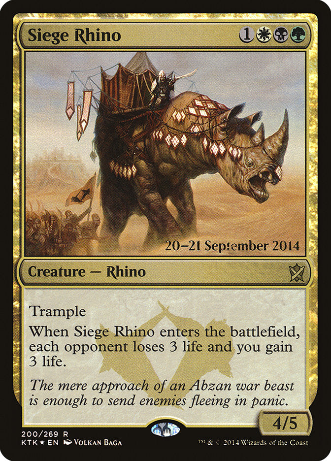 Siege Rhino [Khans of Tarkir Prerelease Promos] | Game Grid - Logan