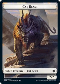 Cat Beast // Plant Double-Sided Token [Zendikar Rising Tokens] | Game Grid - Logan