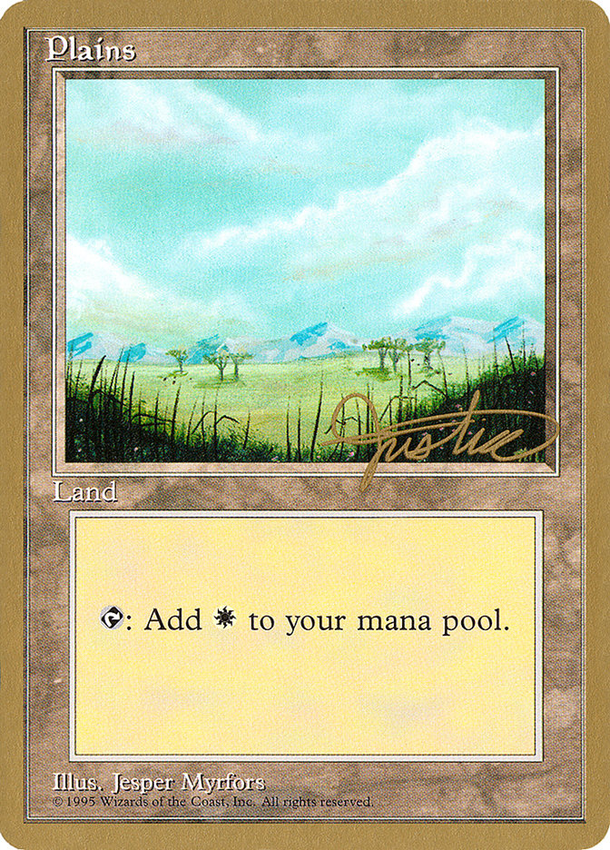 Plains (mj365) (Mark Justice) [Pro Tour Collector Set] | Game Grid - Logan