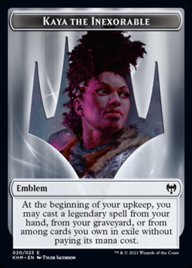 Kaya the Inexorable Emblem [Kaldheim Tokens] | Game Grid - Logan