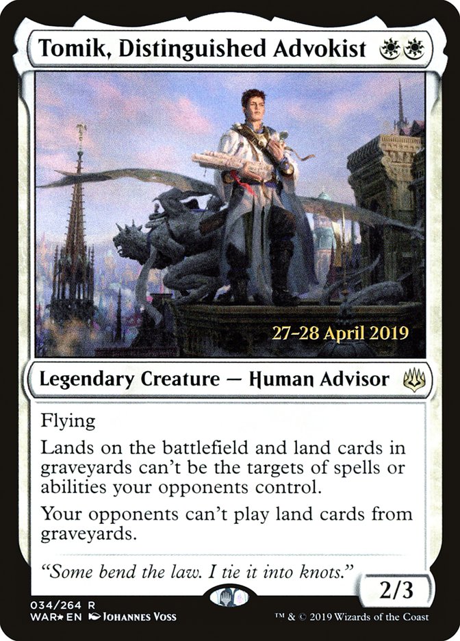 Tomik, Distinguished Advokist [War of the Spark Prerelease Promos] | Game Grid - Logan