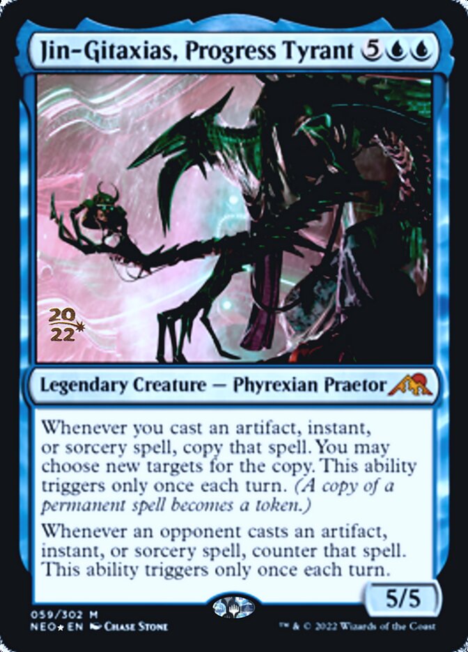 Jin-Gitaxias, Progress Tyrant [Kamigawa: Neon Dynasty Prerelease Promos] | Game Grid - Logan