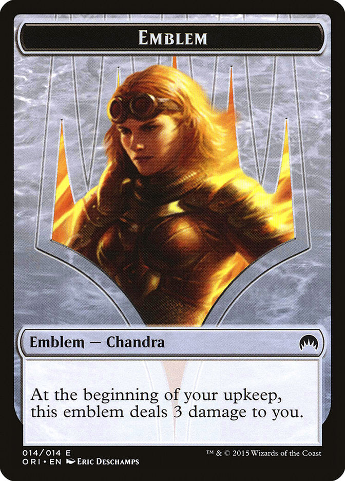 Chandra, Roaring Flame Emblem [Magic Origins Tokens] | Game Grid - Logan