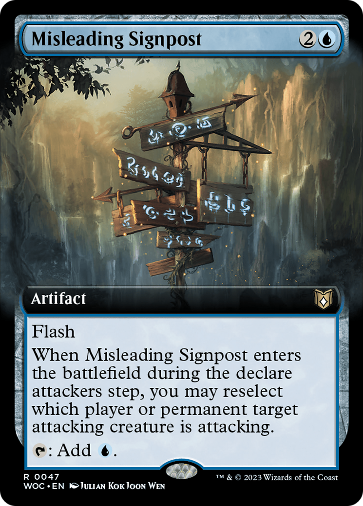 Misleading Signpost (Extended Art) [Wilds of Eldraine Commander] | Game Grid - Logan