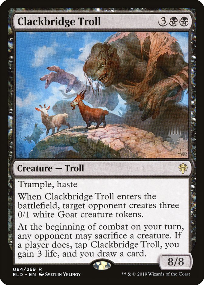 Clackbridge Troll (Promo Pack) [Throne of Eldraine Promos] | Game Grid - Logan