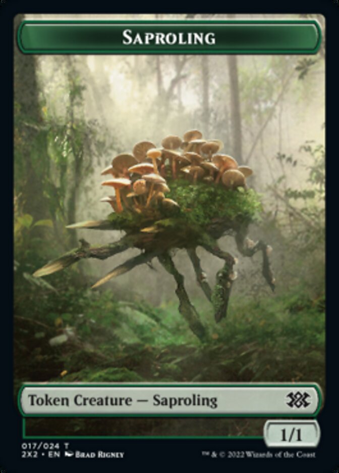 Saproling // Phyrexian Golem Double-Sided Token [Double Masters 2022 Tokens] | Game Grid - Logan