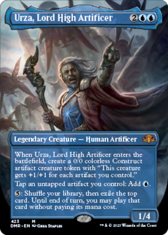 Urza, Lord High Artificer (Borderless Alternate Art) [Dominaria Remastered] | Game Grid - Logan