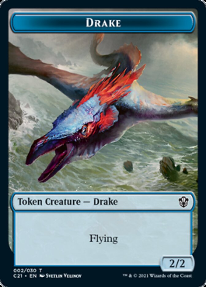 Drake // Elemental (002) Double-Sided Token [Commander 2021 Tokens] | Game Grid - Logan