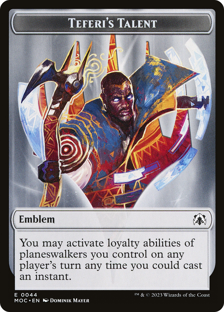 First Mate Ragavan // Teferi's Talent Emblem Double-Sided Token [March of the Machine Commander Tokens] | Game Grid - Logan