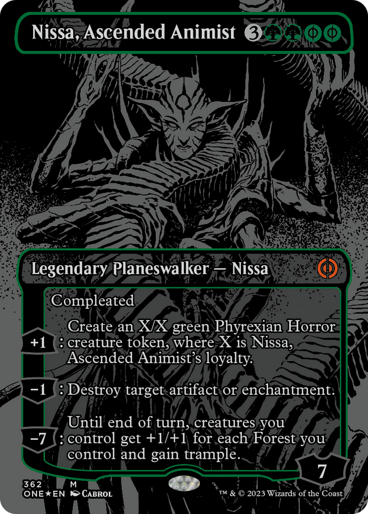 Nissa, Ascended Animist (Oil Slick Raised Foil) [Phyrexia: All Will Be One] | Game Grid - Logan
