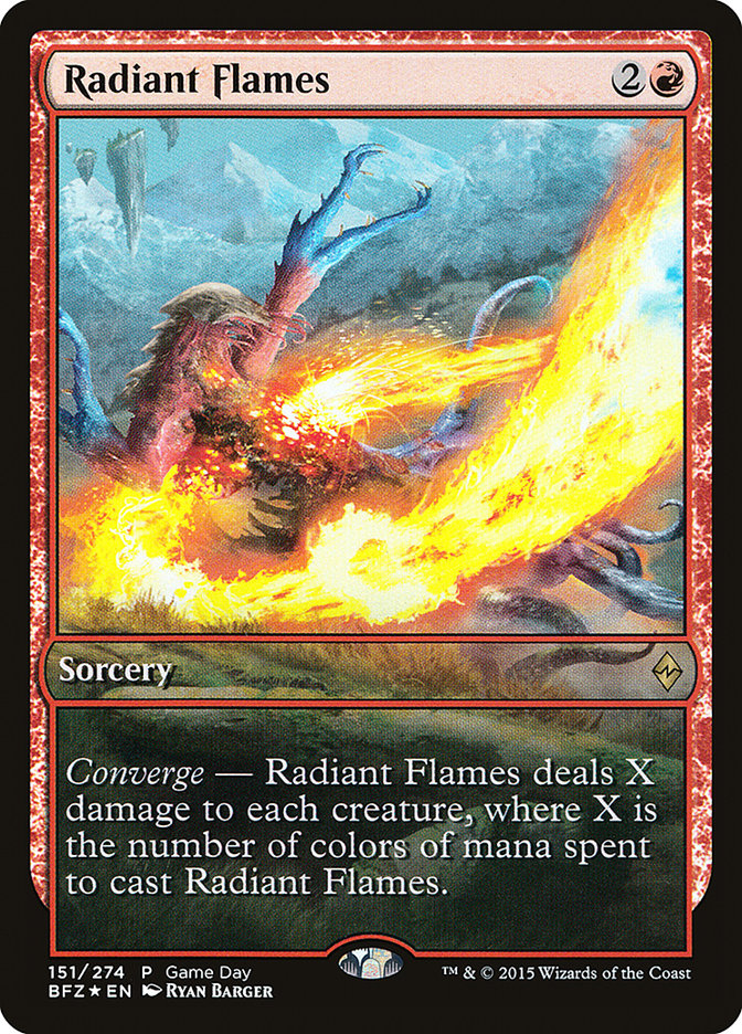 Radiant Flames (Game Day) [Battle for Zendikar Promos] | Game Grid - Logan