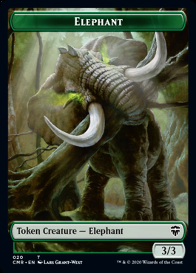 Elephant // Soldier Double-Sided Token [Commander Legends Tokens] | Game Grid - Logan