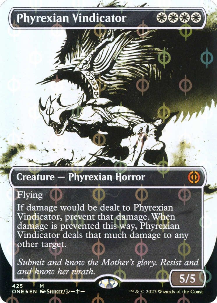Phyrexian Vindicator (Borderless Ichor Step-and-Compleat Foil) [Phyrexia: All Will Be One] | Game Grid - Logan