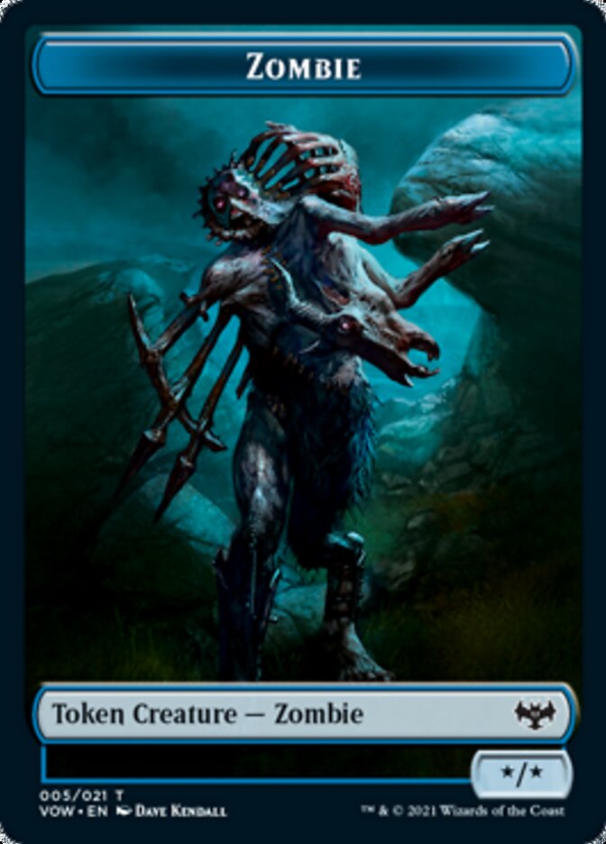 Zombie (008) // Zombie (005) Double-Sided Token [Innistrad: Crimson Vow Tokens] | Game Grid - Logan