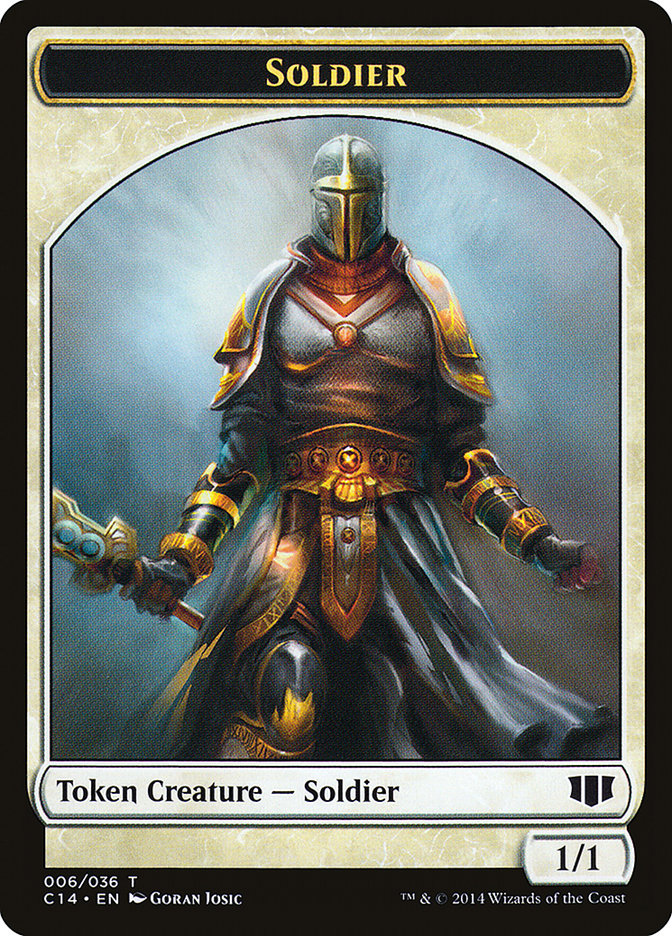 Soldier // Spirit Double-Sided Token [Commander 2014 Tokens] | Game Grid - Logan