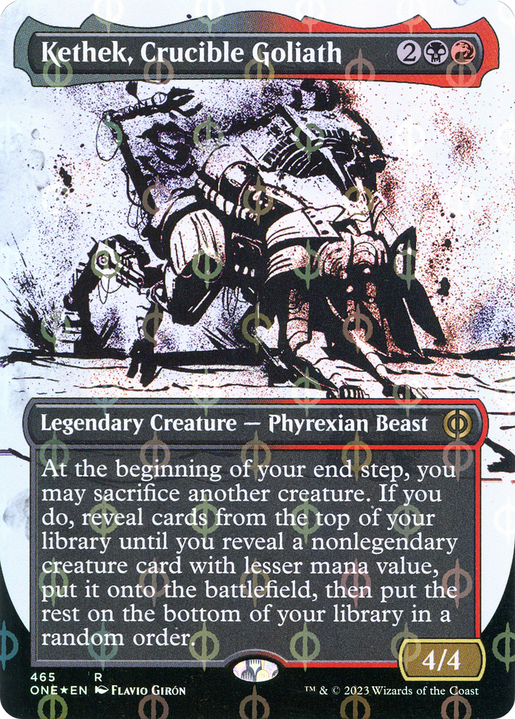 Kethek, Crucible Goliath (Borderless Ichor Step-and-Compleat Foil) [Phyrexia: All Will Be One] | Game Grid - Logan