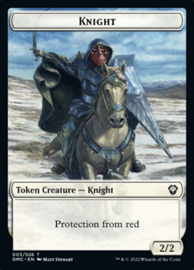 Zombie Knight // Knight Double-Sided Token [Dominaria United Commander Tokens] | Game Grid - Logan