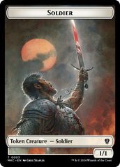 Human // Soldier Double-Sided Token [Murders at Karlov Manor Commander Tokens] | Game Grid - Logan