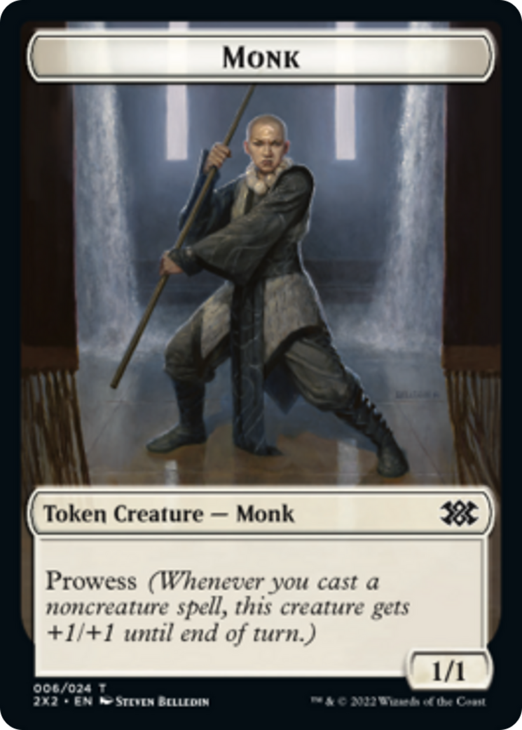 Bear // Monk Double-Sided Token [Double Masters 2022 Tokens] | Game Grid - Logan