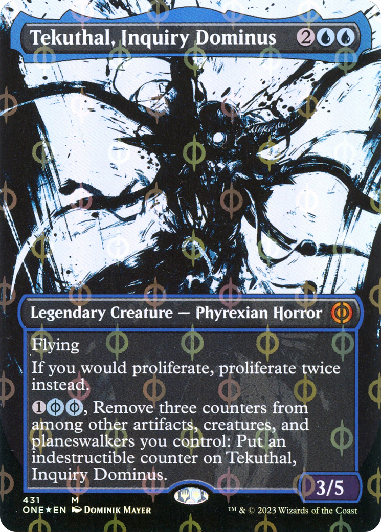 Tekuthal, Inquiry Dominus (Borderless Ichor Step-and-Compleat Foil) [Phyrexia: All Will Be One] | Game Grid - Logan
