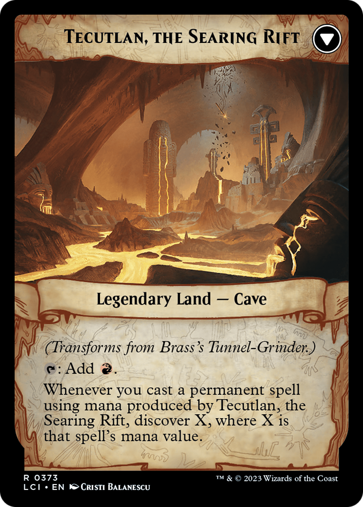 Brass's Tunnel-Grinder // Tecutlan, The Searing Rift (Extended Art) [The Lost Caverns of Ixalan] | Game Grid - Logan