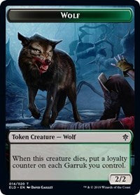 Wolf // Food (16) Double-Sided Token [Throne of Eldraine Tokens] | Game Grid - Logan