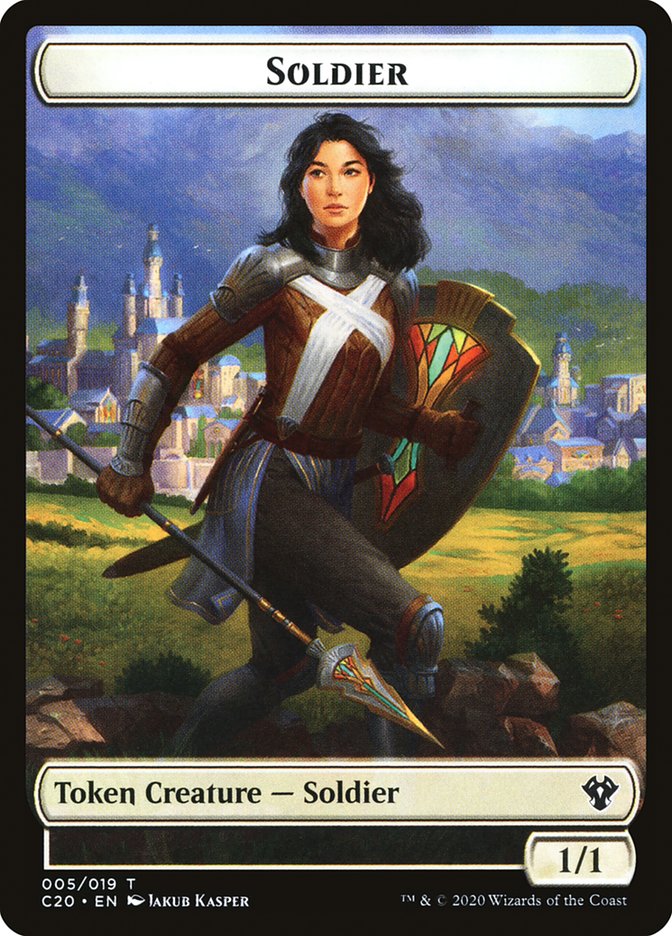 Human Soldier (005) // Drake Double-Sided Token [Commander 2020 Tokens] | Game Grid - Logan