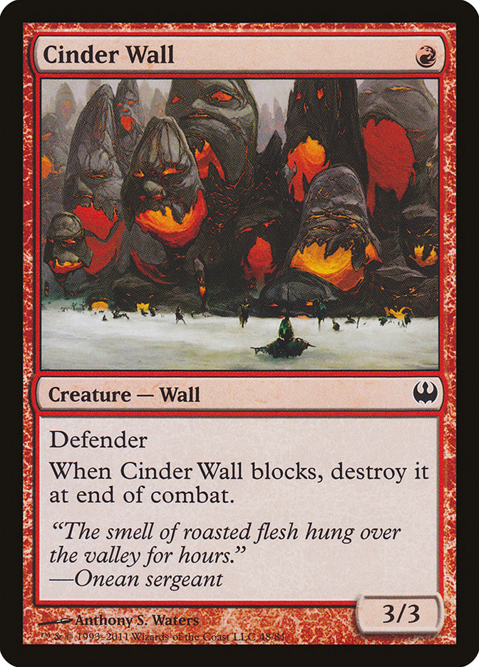 Cinder Wall [Duel Decks: Knights vs. Dragons] | Game Grid - Logan