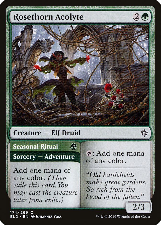 Rosethorn Acolyte // Seasonal Ritual [Throne of Eldraine] | Game Grid - Logan