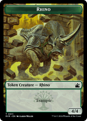 Elf Knight // Rhino Double-Sided Token [Ravnica Remastered Tokens] | Game Grid - Logan