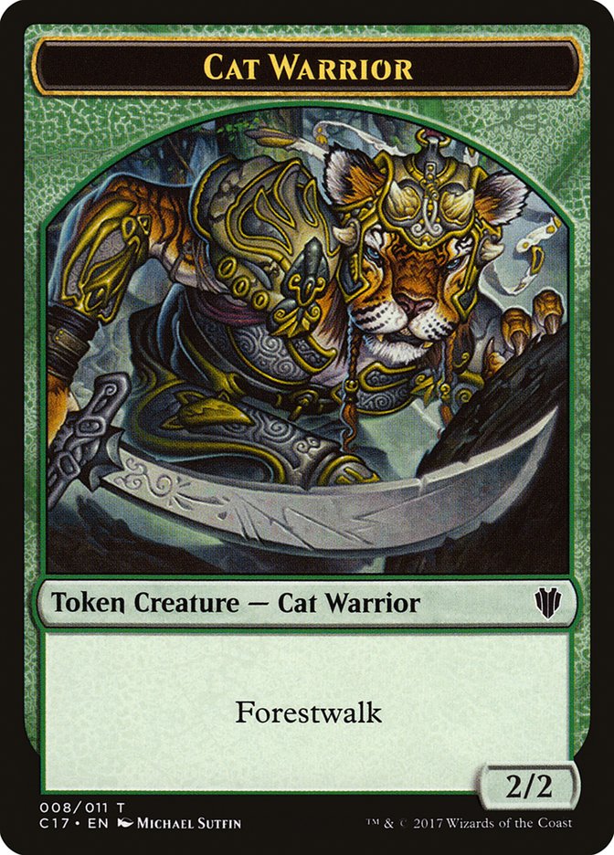 Cat // Cat Warrior Double-Sided Token [Commander 2017 Tokens] | Game Grid - Logan