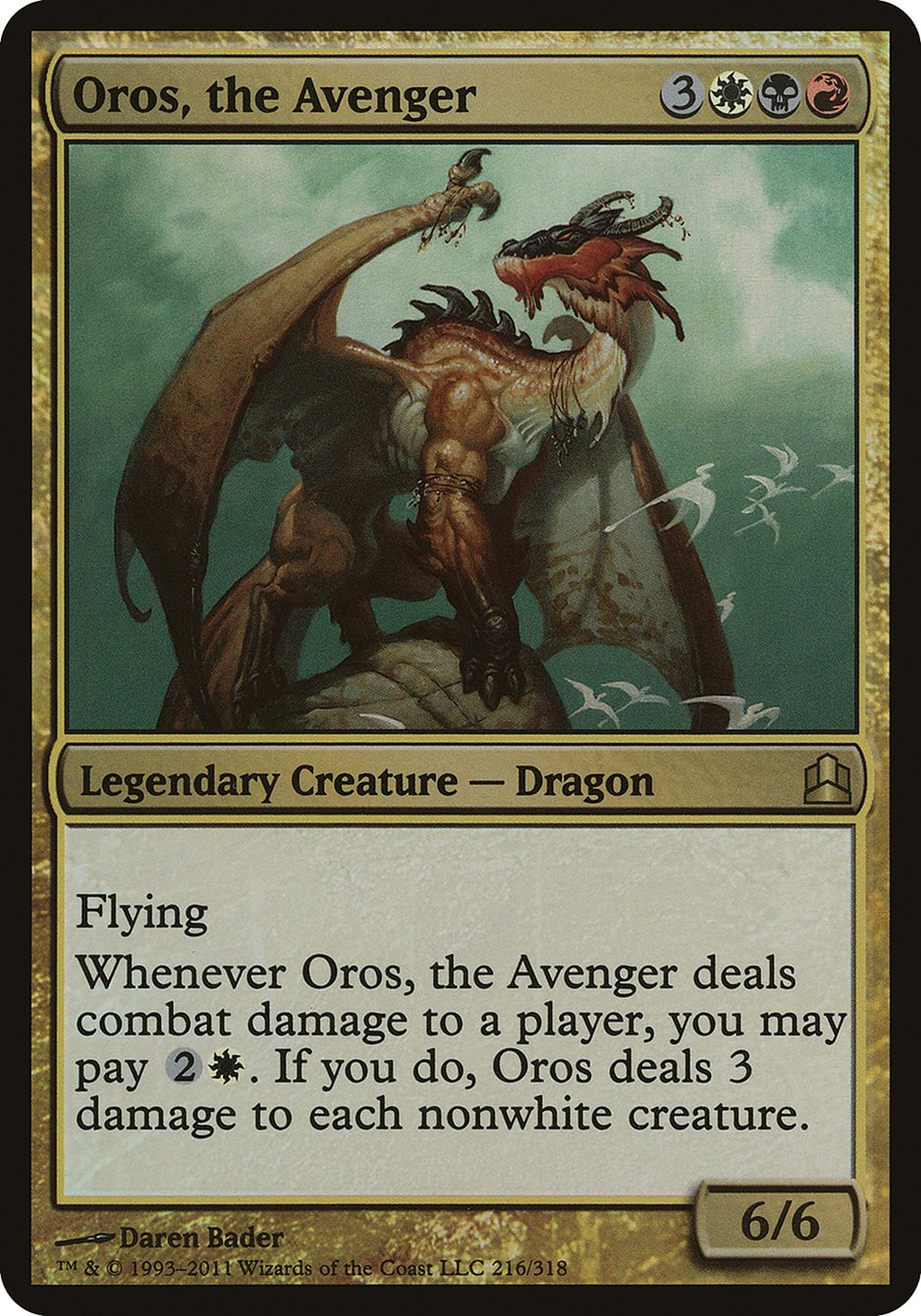 Oros, the Avenger (Oversized) [Commander 2011 Oversized] | Game Grid - Logan