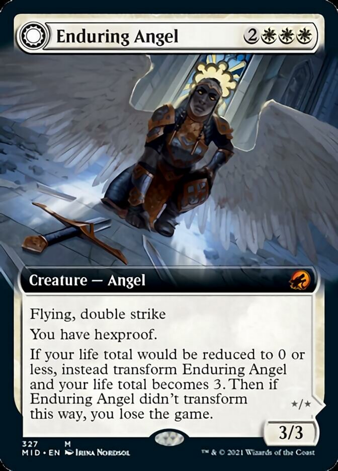 Enduring Angel // Angelic Enforcer (Extended Art) [Innistrad: Midnight Hunt] | Game Grid - Logan