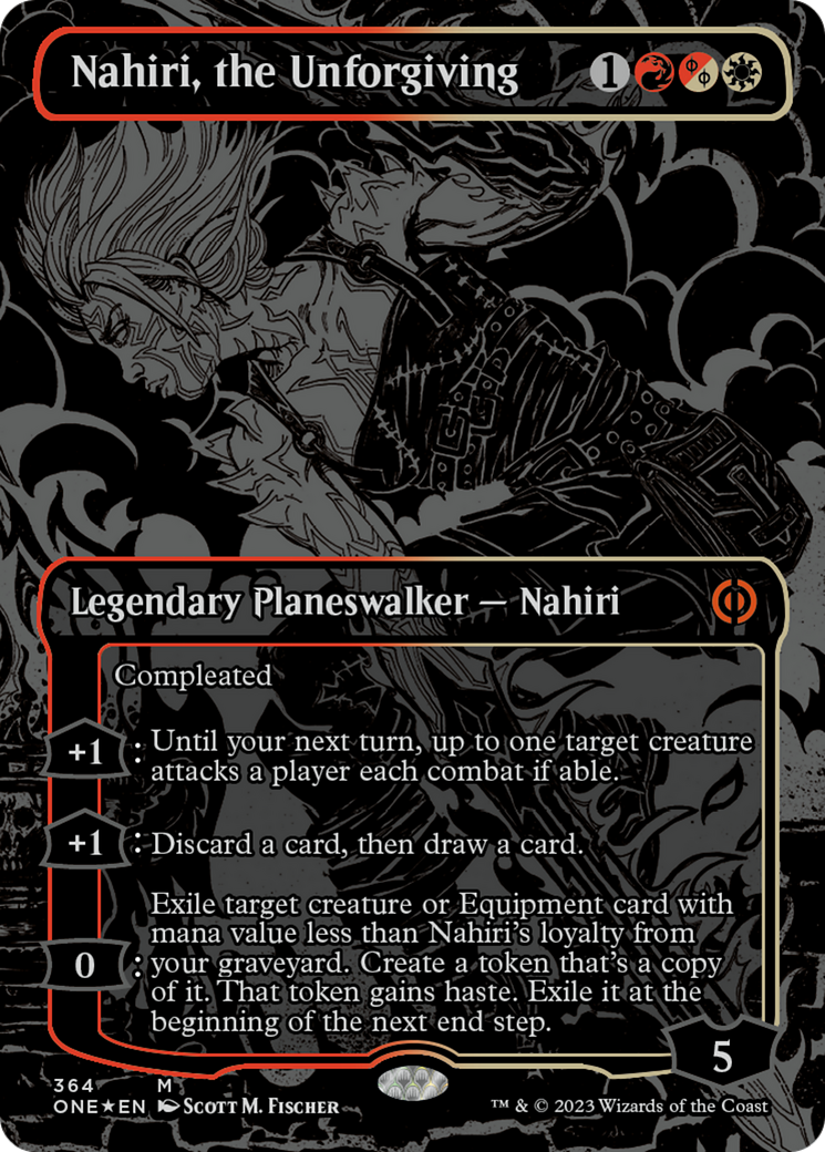 Nahiri, the Unforgiving (Oil Slick Raised Foil) [Phyrexia: All Will Be One] | Game Grid - Logan