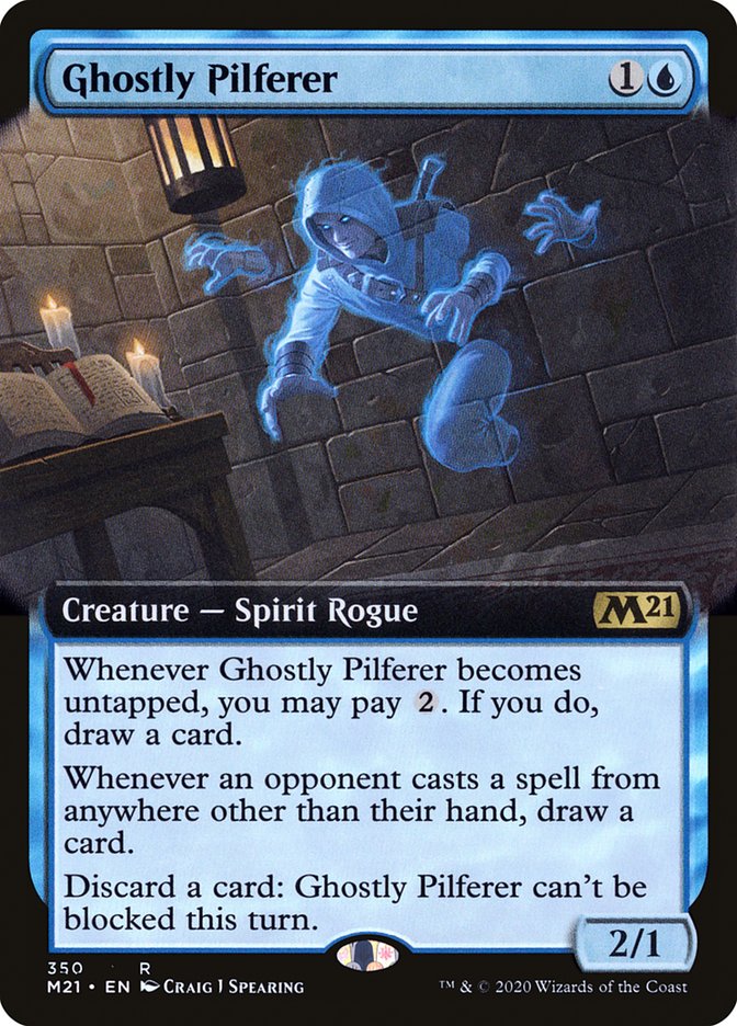 Ghostly Pilferer (Extended Art) [Core Set 2021] | Game Grid - Logan