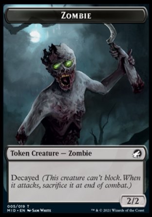 Zombie (005) // Bat Double-Sided Token [Innistrad: Midnight Hunt Tokens] | Game Grid - Logan